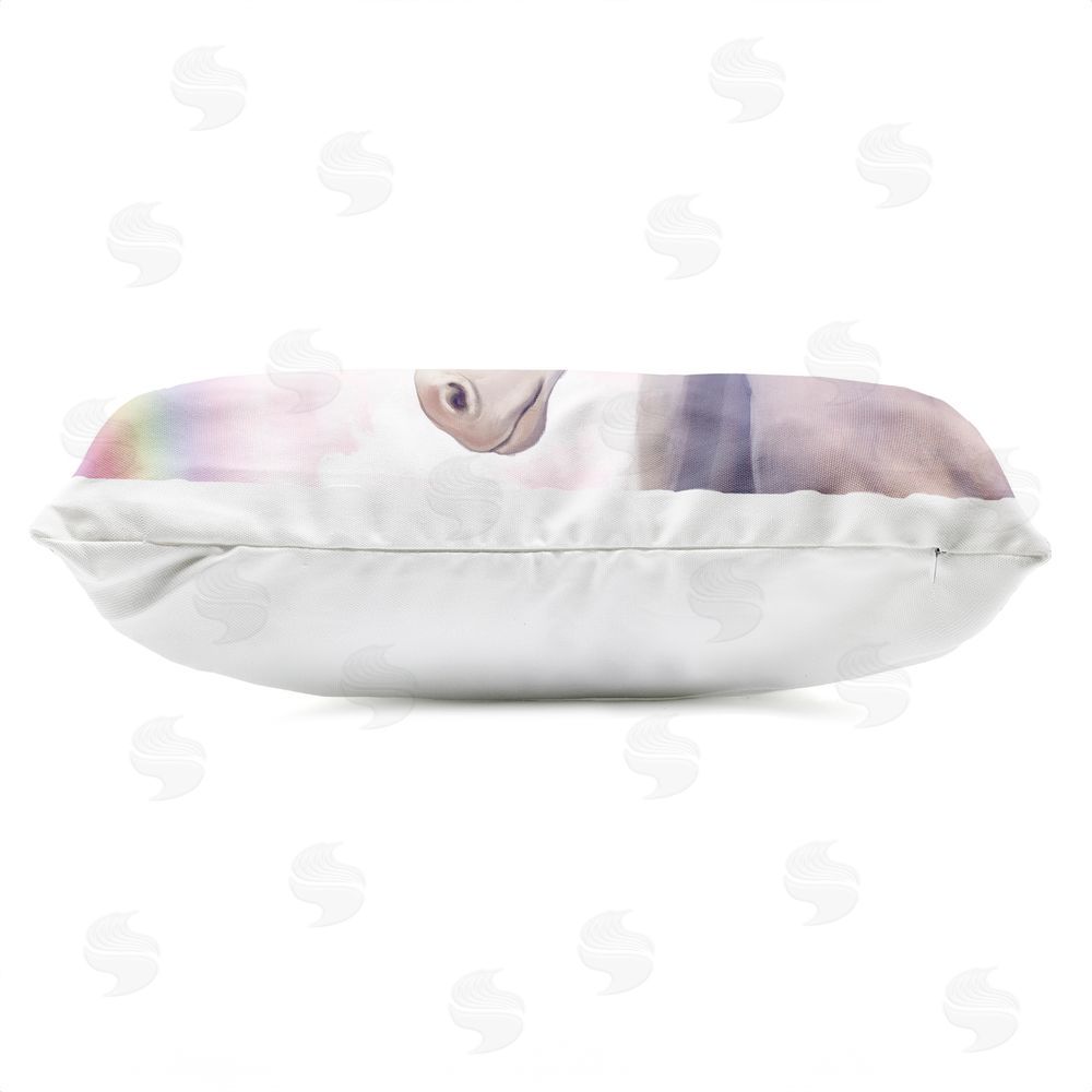 Ziwei Li Unicorn Beneath Rainbow Arch Outdoor Quick-Dry Polyester Lumbar Pillow Zipper Detail
