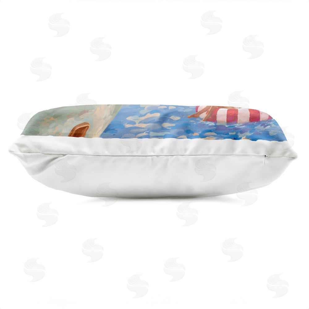 Ziwei Li Champagne on the Bow Outdoor Quick-Dry Polyester Lumbar Pillow Zipper Detail