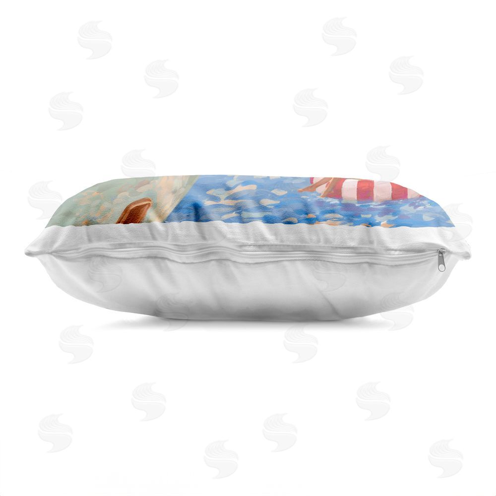 Ziwei Li Champagne on the Bow Indoor Plush Polyester Lumbar Pillow Zipper Detail
