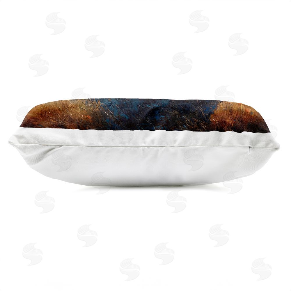 Ziwei Li Seaside Cottage & White Rowboat Outdoor Quick-Dry Polyester Lumbar Pillow Zipper Detail