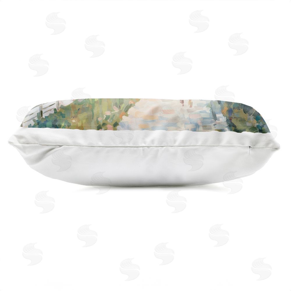 Ziwei Li Impression of River Pathway Outdoor Quick-Dry Polyester Lumbar Pillow Zipper Detail