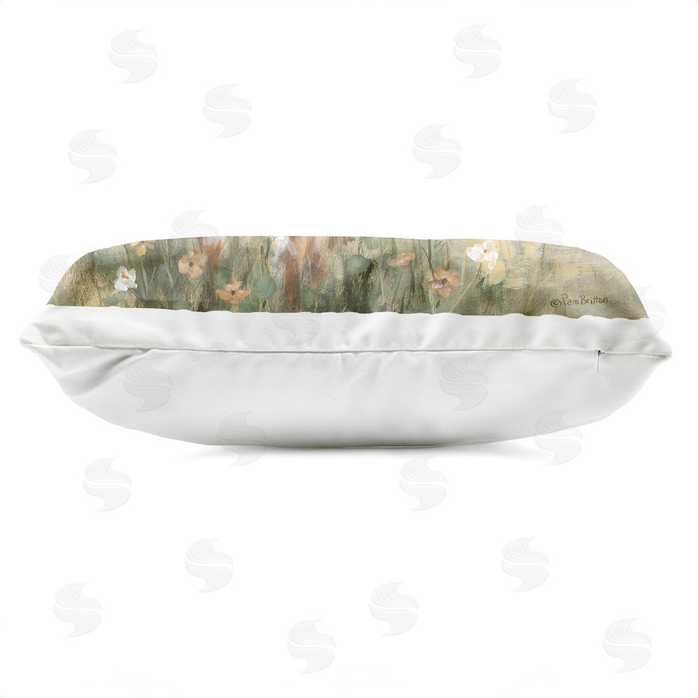 Pam Britton Gentle Guardian Cattle Outdoor Quick-Dry Polyester Lumbar Pillow Zipper Detail