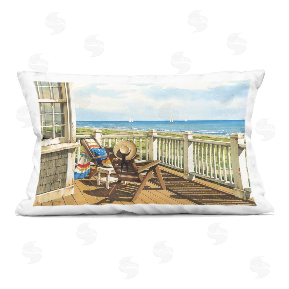 John Rossini Sunlit Coastal Porch Comfort Indoor Plush Polyester Lumbar Pillow