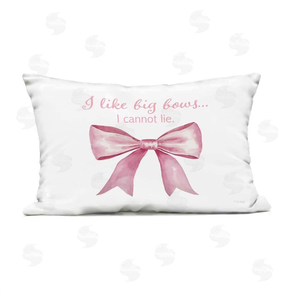 Cindy Jacobs I Like Big Bows Pink Ribbon Outdoor Quick-Dry Polyester Lumbar Pillow