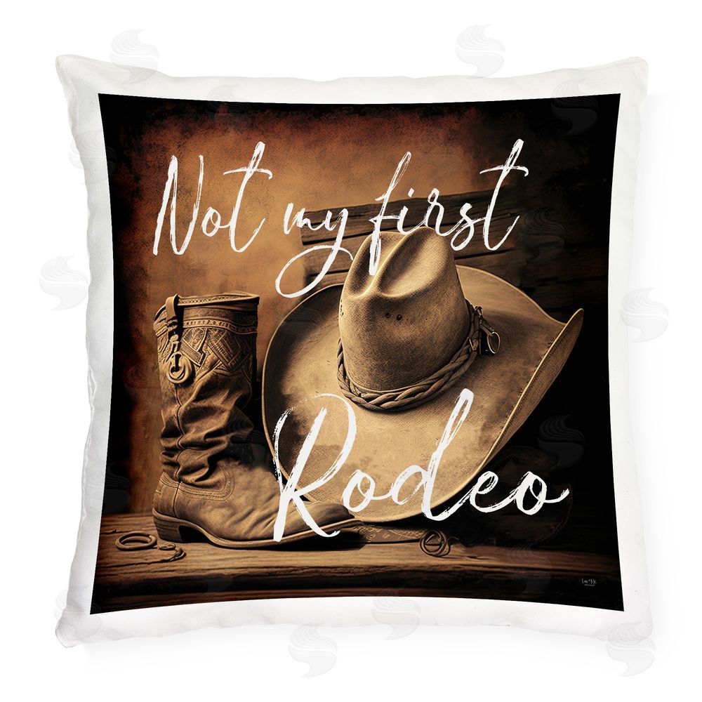 Lux + Me Designs Not My First Rodeo Outdoor Quick-Dry Polyester Square Throw Pillow