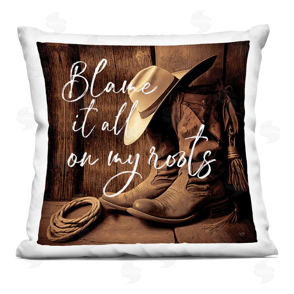 Lux + Me Designs Blame It On My Roots Indoor Plush Polyester Square Throw Pillow