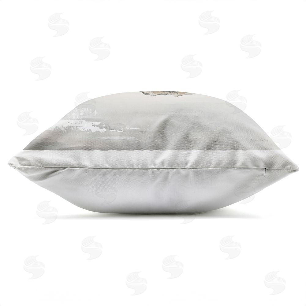 Svetlana Aleynikova Lonely Oyster Shell Outdoor Quick-Dry Polyester Square Throw Pillow Zipper Detail