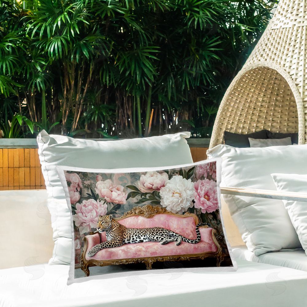 Tina LeCour Where The Leopard Dreams Lumbar Outdoor Quick-Dry Polyester Throw Pillow on Seat
