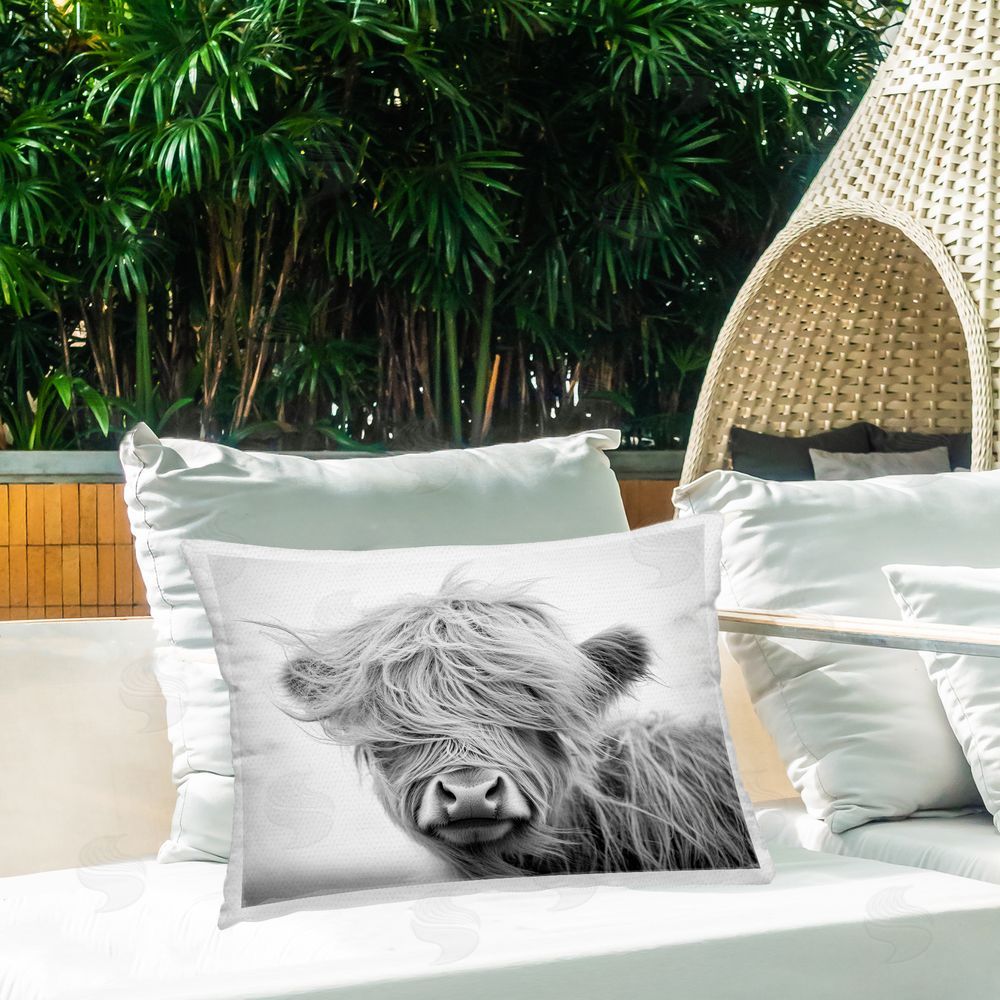 Tina LeCour Easy Breezy Cattle Lumbar Outdoor Quick-Dry Polyester Throw Pillow on Seat