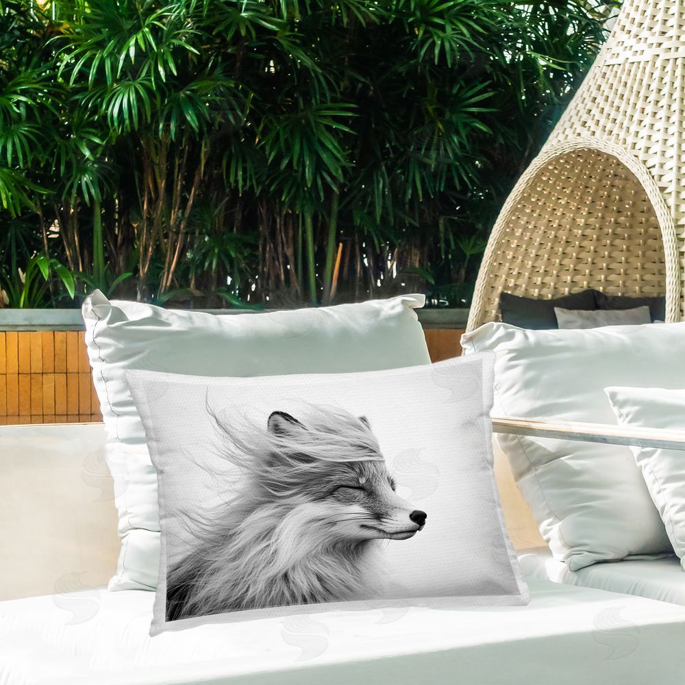 Tina LeCour Easy Breezy Fox Lumbar Outdoor Quick-Dry Polyester Throw Pillow on Seat