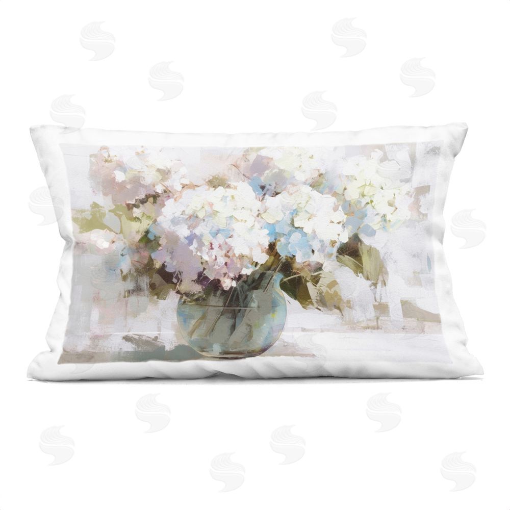Tina LeCour Blushing Bride Garden Flowers Square Outdoor Quick-Dry Polyester Throw Pillow
