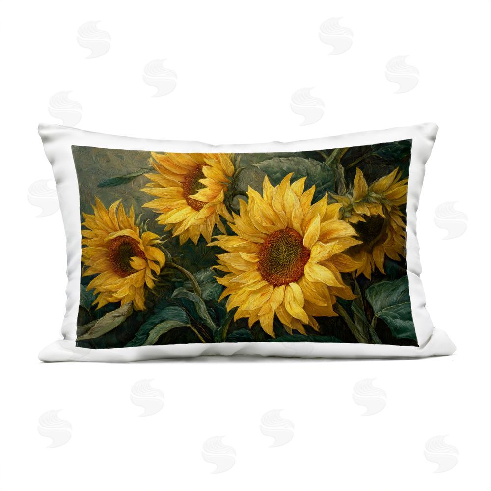 Tina LeCour Sunflowers For The Soul Lumbar Outdoor Quick-Dry Polyester Throw Pillow