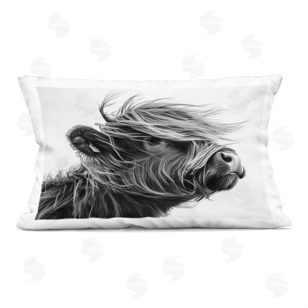 Tina LeCour Handsome Highland Portrait Square Outdoor Quick-Dry Polyester Throw Pillow