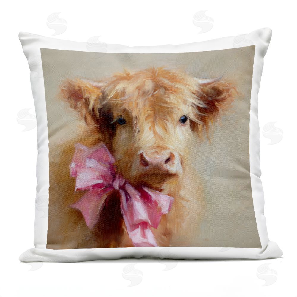 Tina LeCour Little Highland Sweetheart Square Outdoor Quick-Dry Polyester Throw Pillow