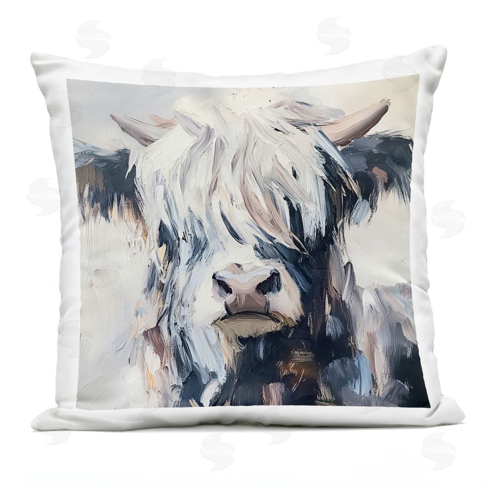 Tina LeCour Scruffy Little Highland Square Outdoor Quick-Dry Polyester Throw Pillow
