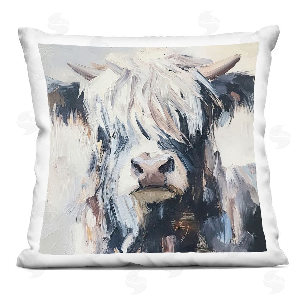 Tina LeCour Scruffy Little Highland Square Plush Polyester Throw Pillow