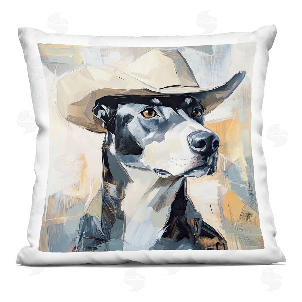 Tina LeCour Deputy Dog Cowboy Hat Square Plush Polyester Throw Pillow