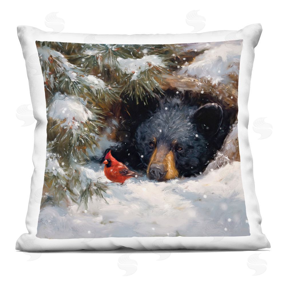 Tina LeCour Warm Watch From The Den Square Plush Polyester Throw Pillow
