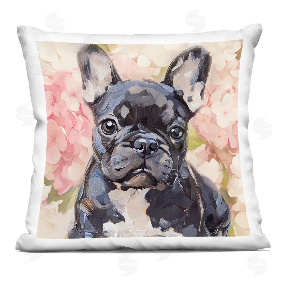 Tina LeCour Sweetest Little Bulldog Square Plush Polyester Throw Pillow