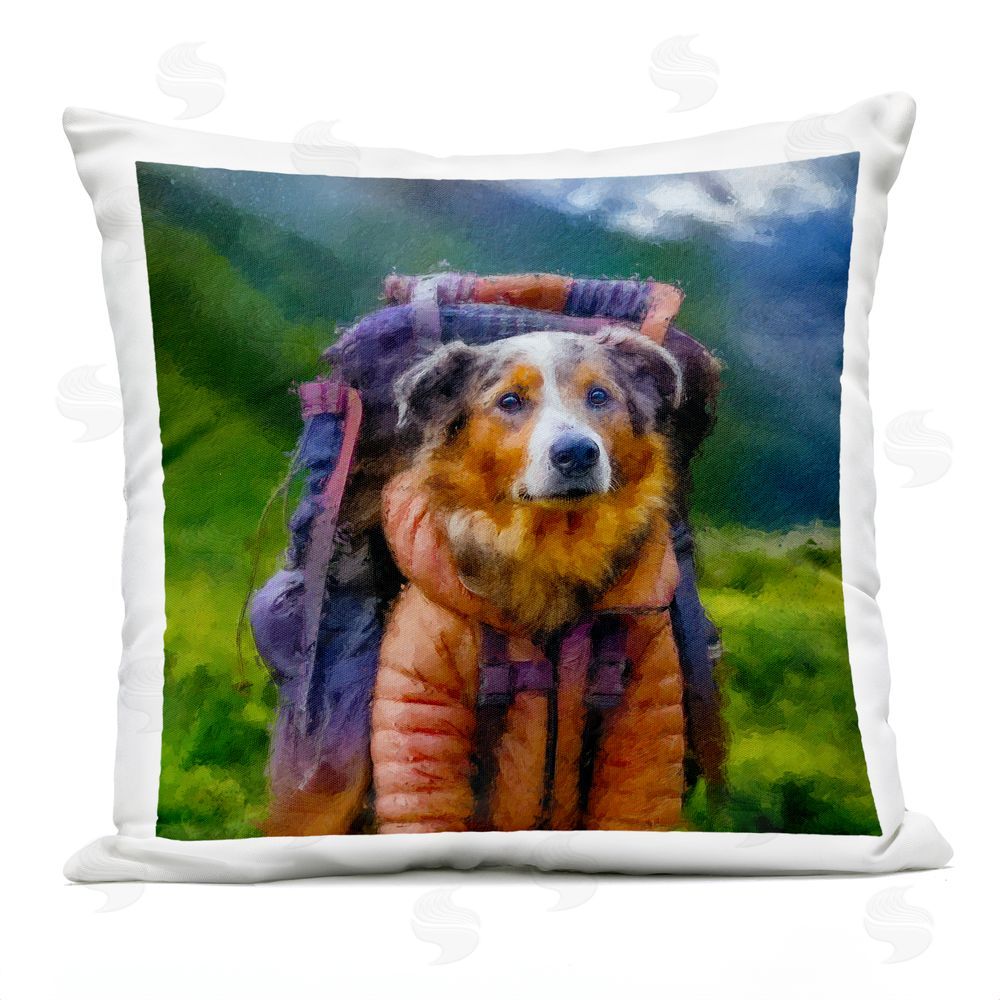 Sean Parnell Backpacking Hiker Dog Outdoor Quick-Dry Polyester Square Throw Pillow