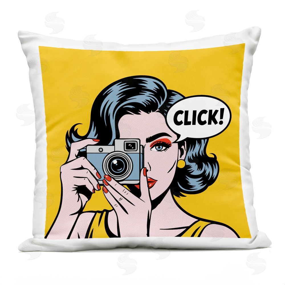 Andreas Magnusson Click Retro Photographer Square Outdoor Quick-Dry Polyester Throw Pillow