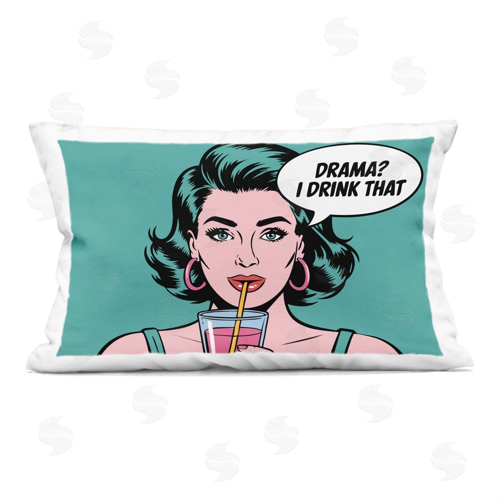 Andreas Magnusson Drink That Drama Indoor Plush Polyester Lumbar Pillow