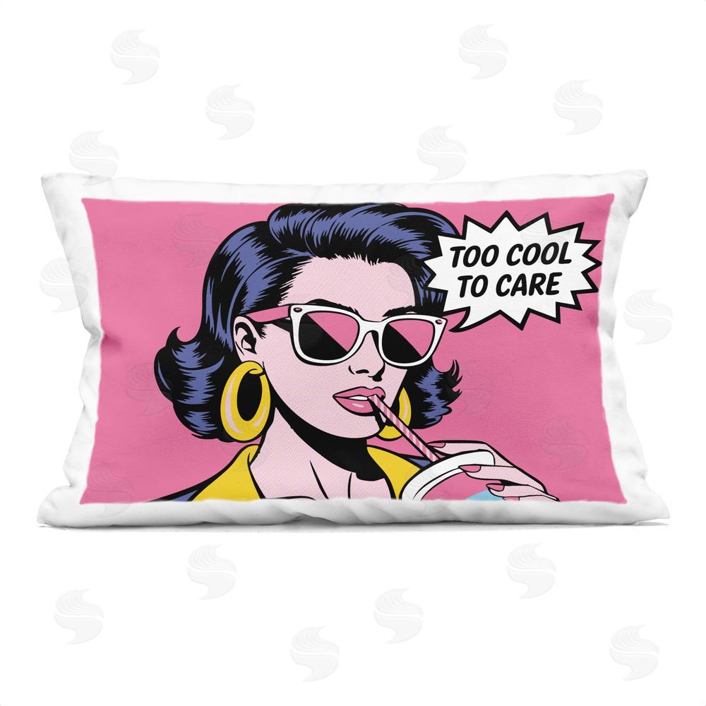 Andreas Magnusson Too Cool To Care Iconic Square Outdoor Quick-Dry Polyester Throw Pillow