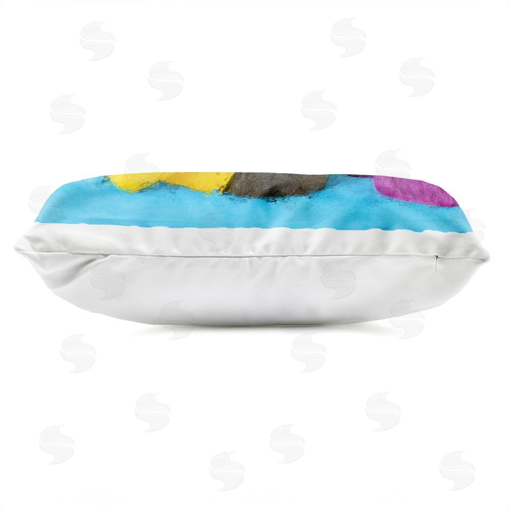 Sean Parnell Vibrant Cat Playing Game Outdoor Quick-Dry Polyester Lumbar Pillow Zipper Detail