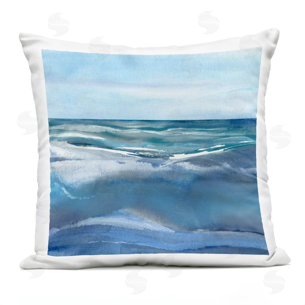 Susan Jill Calm Seas under Soft Sky Outdoor Quick-Dry Polyester Square Throw Pillow