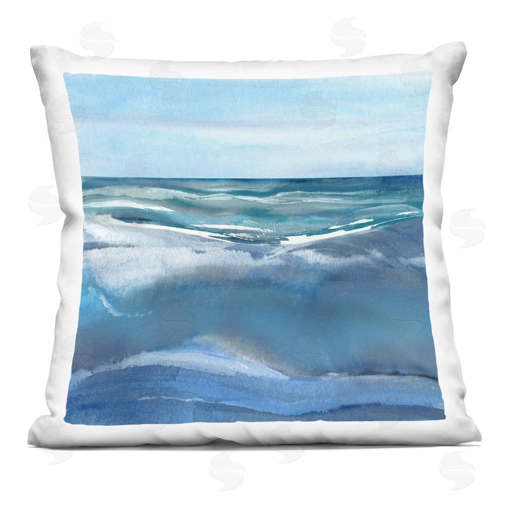 Susan Jill Calm Seas under Soft Sky Indoor Plush Polyester Square Throw Pillow