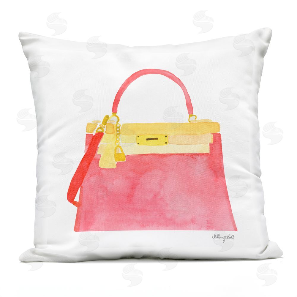 Hillary Holt Elegant Coral Handbag Outdoor Quick-Dry Polyester Square Throw Pillow