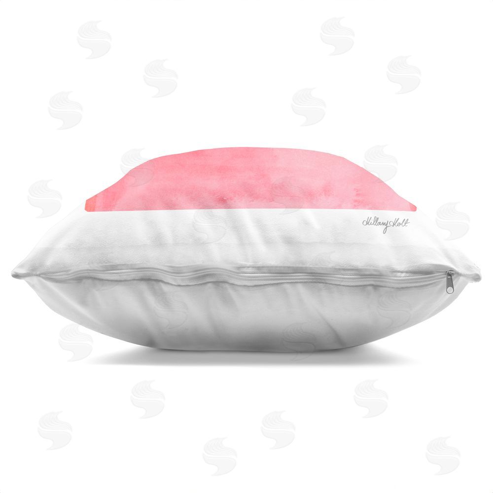 Hillary Holt Elegant Coral Handbag Indoor Plush Polyester Square Throw Pillow Zipper Detail