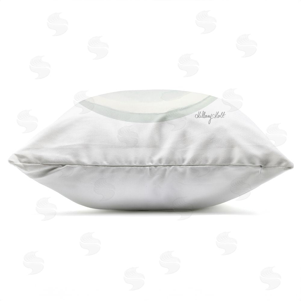 Hillary Holt Eiffel Tower Latte Outdoor Quick-Dry Polyester Square Throw Pillow Zipper Detail