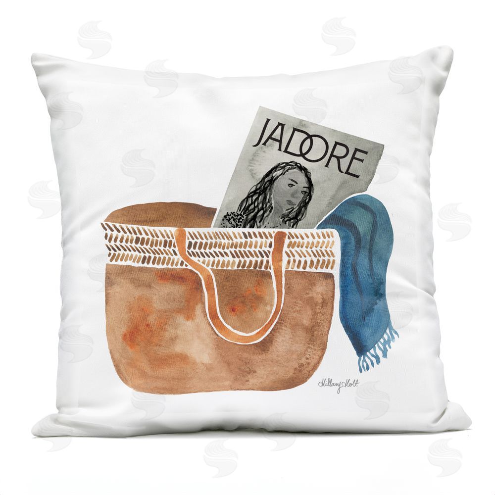 Hillary Holt Tote & Fashion Magazine Outdoor Quick-Dry Polyester Square Throw Pillow
