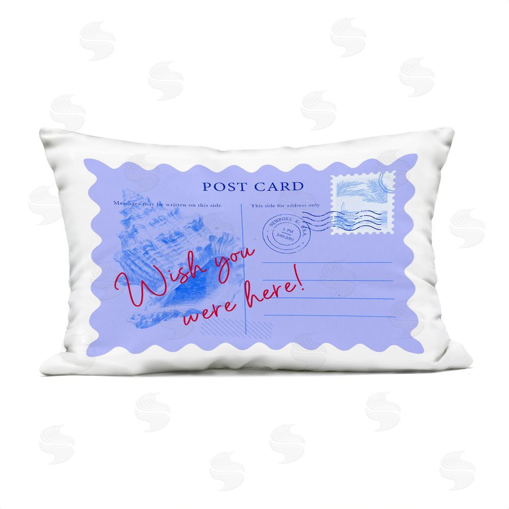 Ziwei Li Wish You Were Here Postcard Outdoor Quick-Dry Polyester Lumbar Pillow