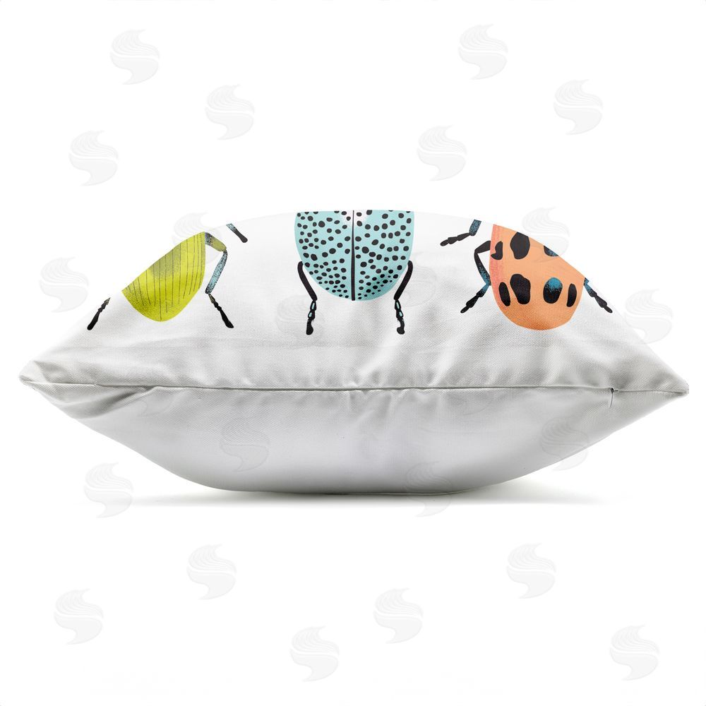 Metka Hiti Beetles & Bugs Collection Outdoor Quick-Dry Polyester Square Throw Pillow Zipper Detail