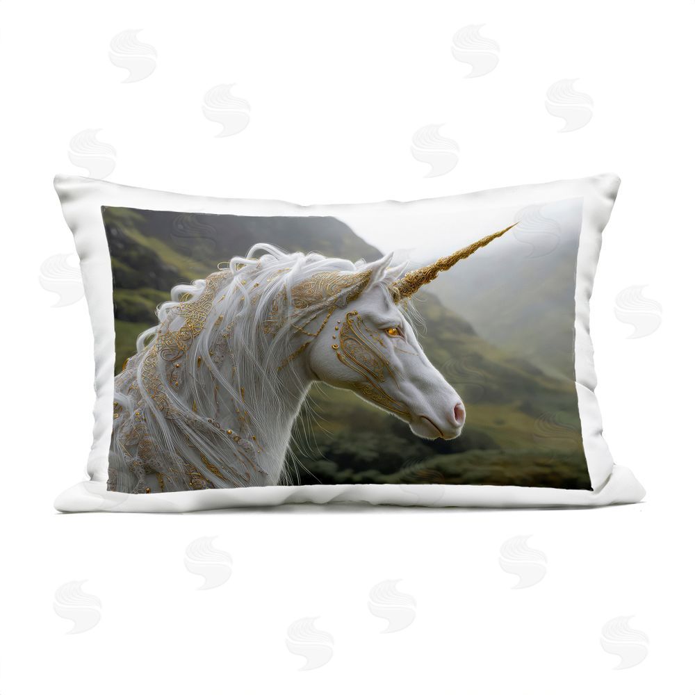 The Wands Want Ornate Celtic Unicorn Outdoor Quick-Dry Polyester Lumbar Pillow