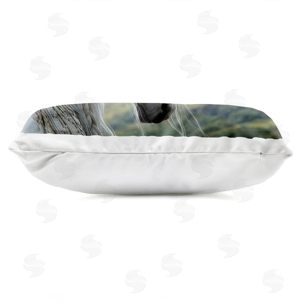 The Wands Want Celtic Unicorn Braided Mane Outdoor Quick-Dry Polyester Lumbar Pillow Zipper Detail