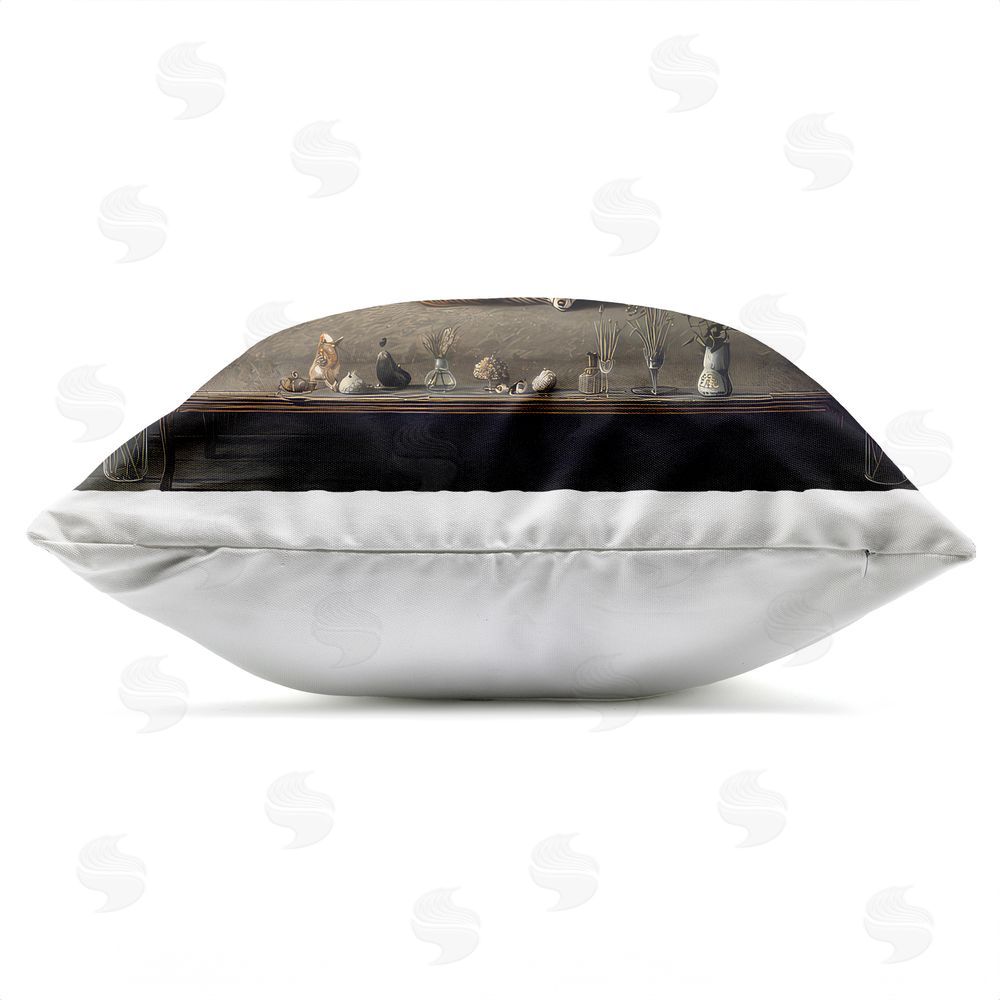 The Wands Want Fox on Antique Sofa Outdoor Quick-Dry Polyester Square Throw Pillow Zipper Detail