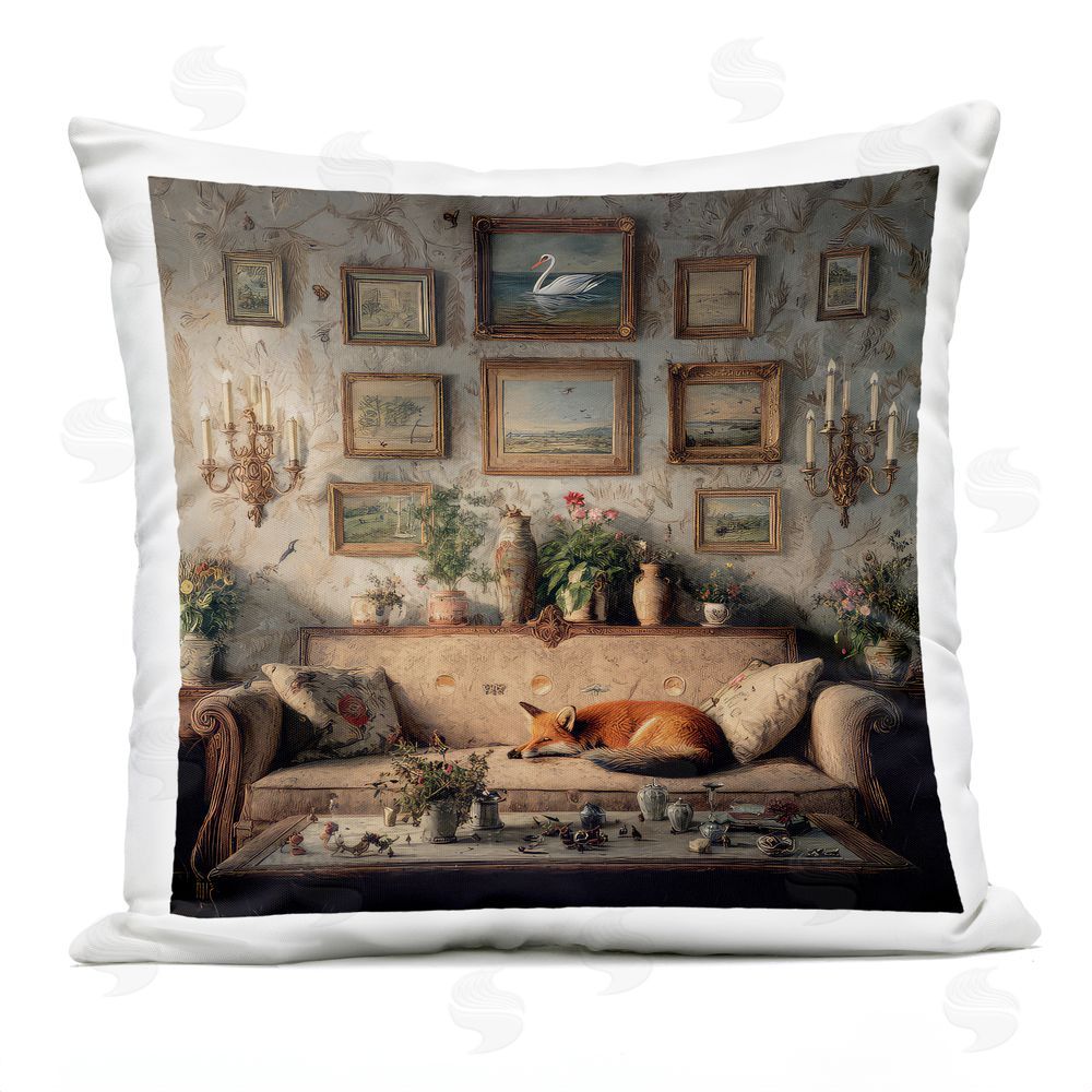 The Wands Want Vintage Parlor with Fox Outdoor Quick-Dry Polyester Square Throw Pillow