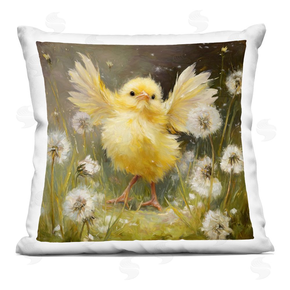 Tina LeCour Free As A Peep Chick Indoor Plush Polyester Square Throw Pillow