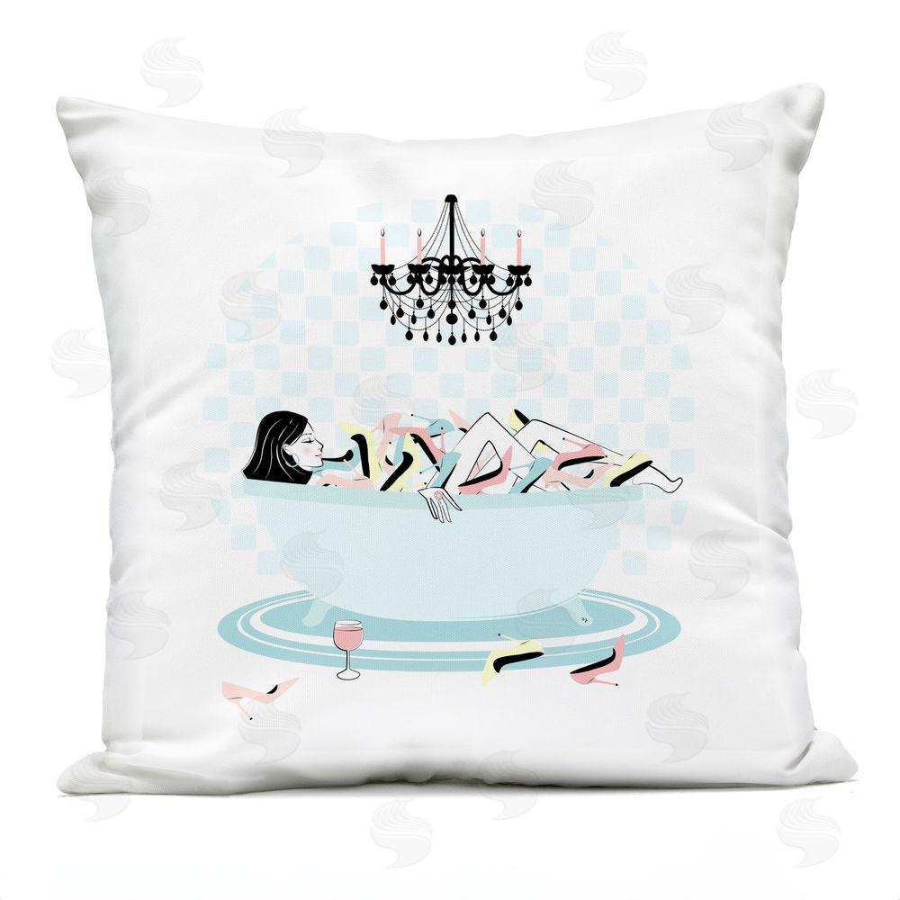 Martina Pavlova Shoe Bath High Heel Soak Outdoor Quick-Dry Polyester Square Throw Pillow