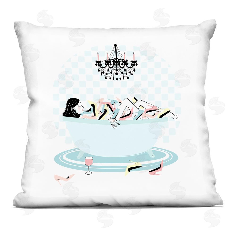Martina Pavlova Shoe Bath High Heel Soak Indoor Plush Polyester Square Throw Pillow