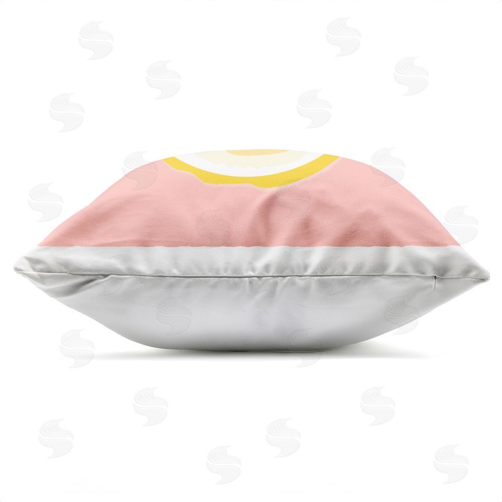 Martina Pavlova Keep Life Sweet Lemon Slice Outdoor Quick-Dry Polyester Square Throw Pillow Zipper Detail