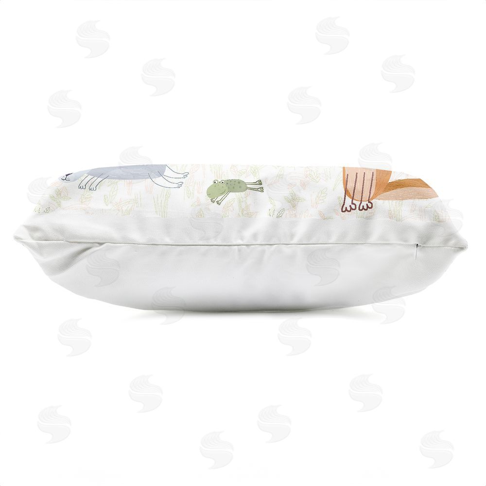 Carla Daly Forest Animals Out and About Outdoor Quick-Dry Polyester Lumbar Pillow Zipper Detail