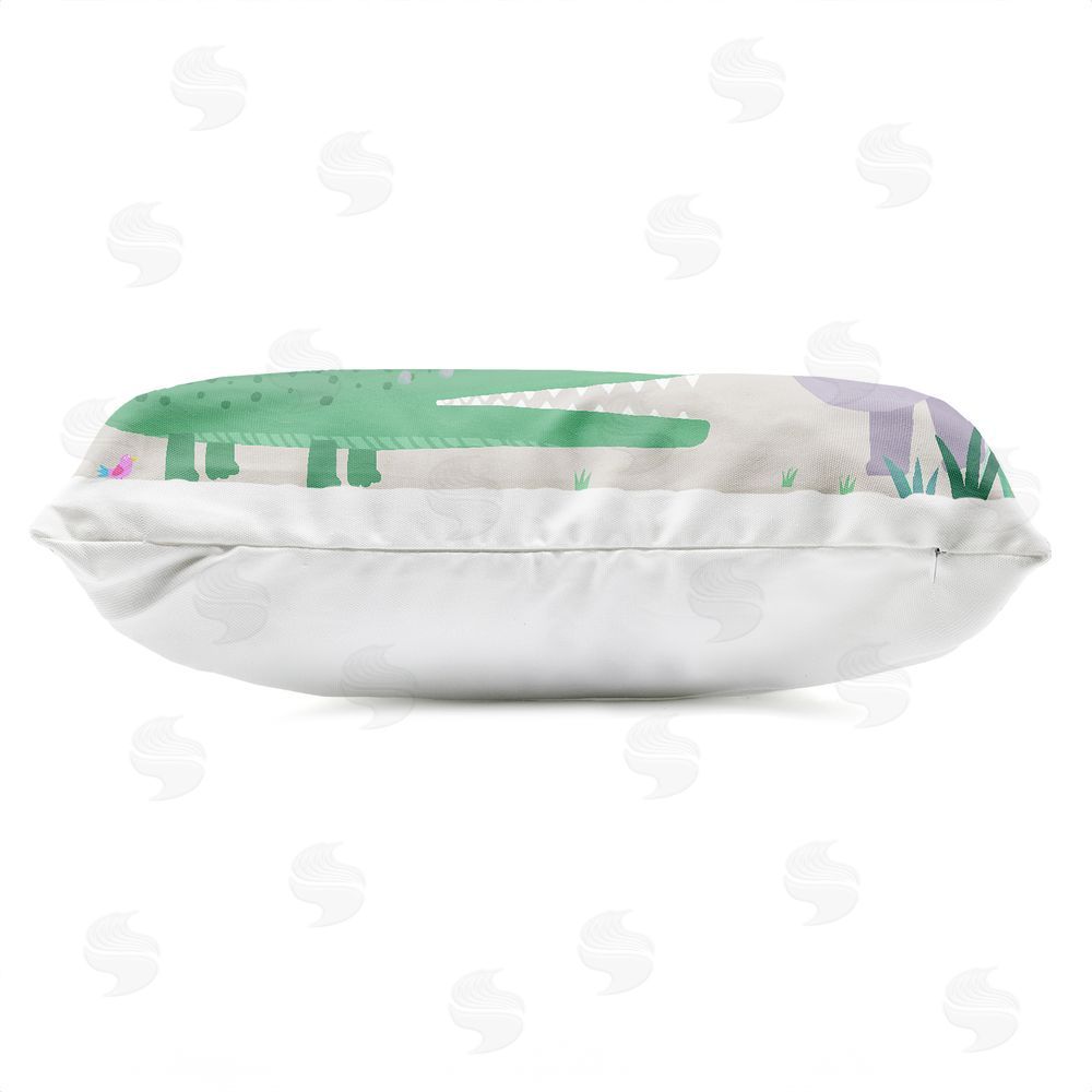 Carla Daly Jungle Savannah Animals Outdoor Quick-Dry Polyester Lumbar Pillow Zipper Detail
