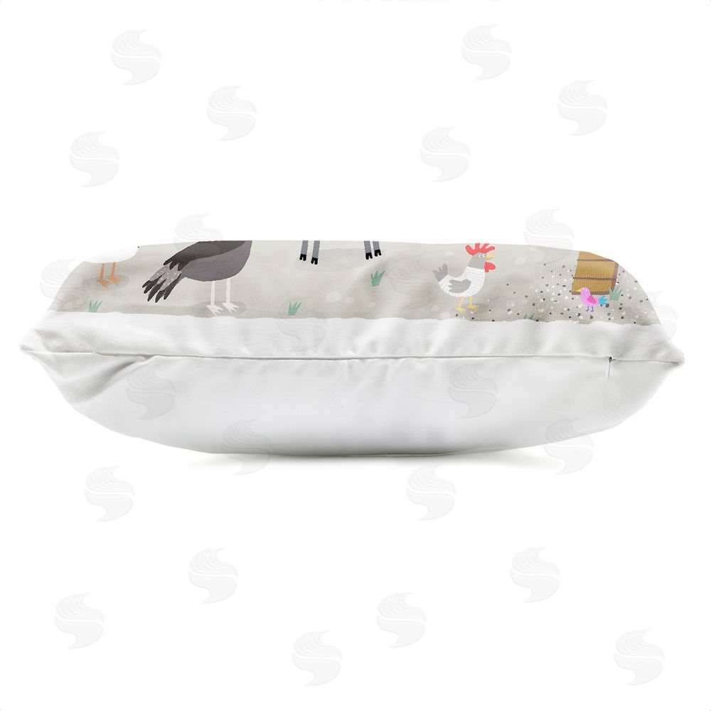 Carla Daly Down At The Farm Outdoor Quick-Dry Polyester Lumbar Pillow Zipper Detail