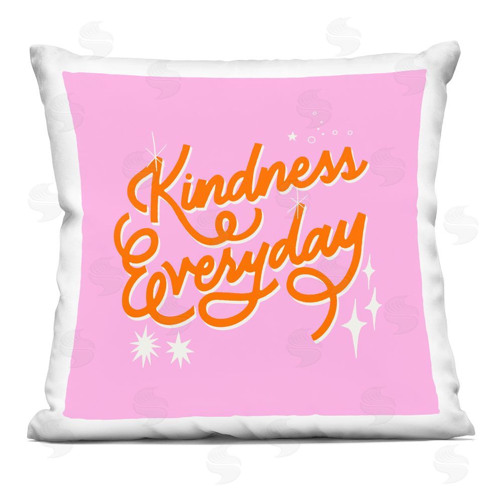 Indira Prieto | IndySign Cursive Kindness Everyday Indoor Plush Polyester Square Throw Pillow