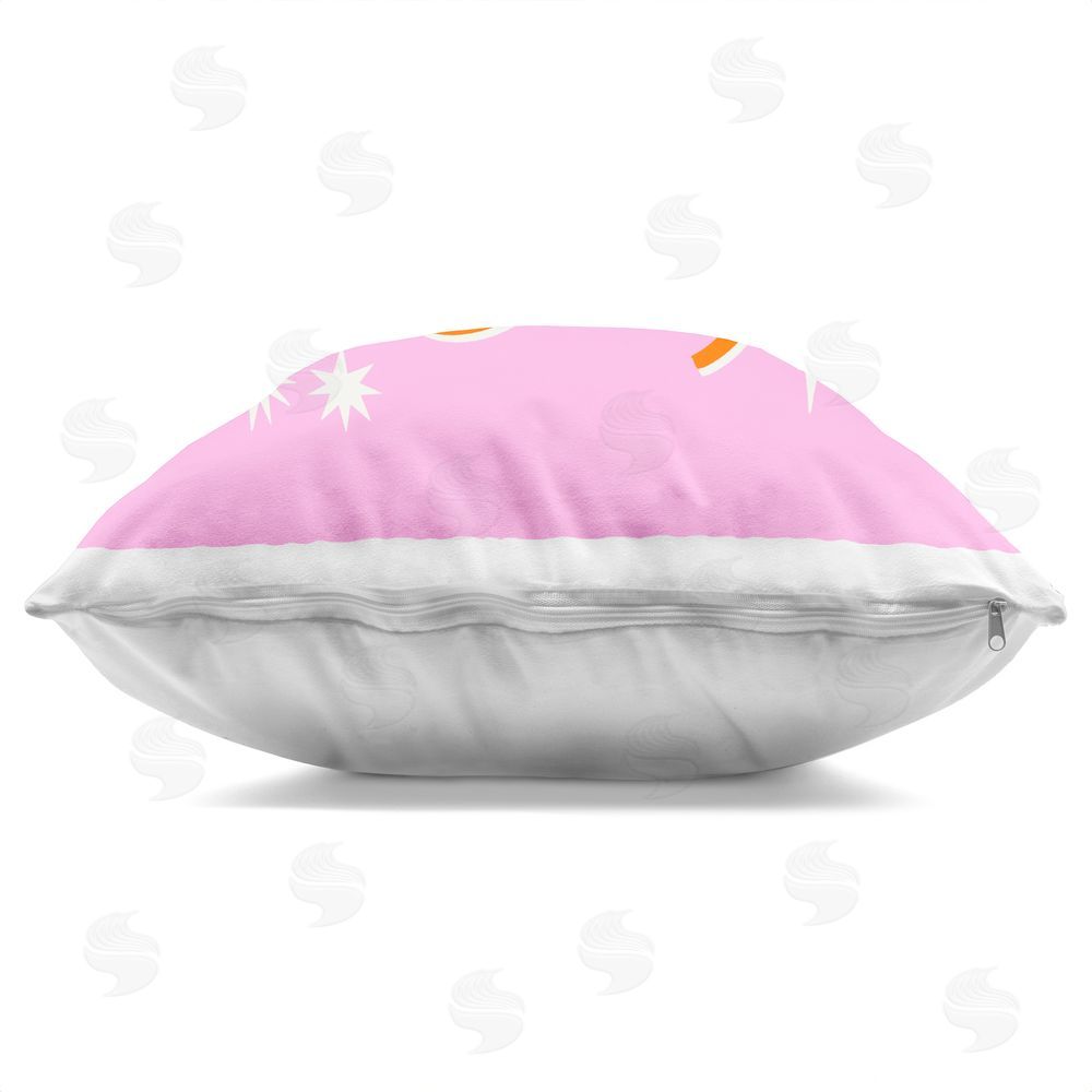 Indira Prieto | IndySign Cursive Kindness Everyday Indoor Plush Polyester Square Throw Pillow Zipper Detail