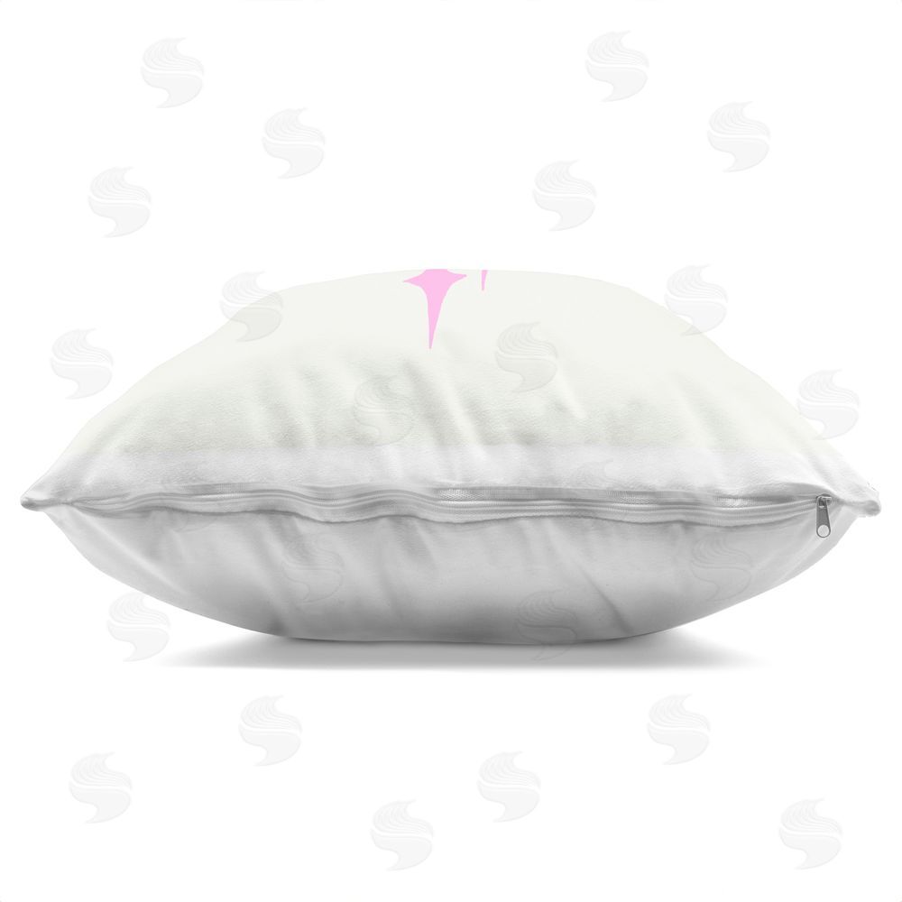 Indira Prieto | IndySign Stay Golden Retro Letters Indoor Plush Polyester Square Throw Pillow Zipper Detail